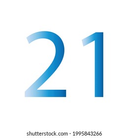 NUMBER TWENTY ONE SIMPLE CLIP ART VECTOR