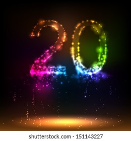Number twenty. Salute- vector isolated on black background