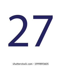 NUMBER TWENTY SEVEN SIMPLE CLIP ART VECTOR