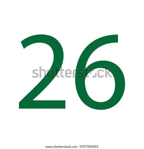 Number Twenty Six Simple Clip Art Stock Vector Royalty Free