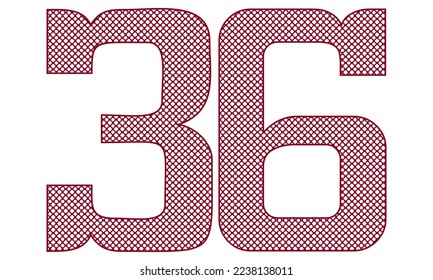 Number Twenty Three With Abstract Pattern Vector Illustration. Number 23 Isolated On A White Background
