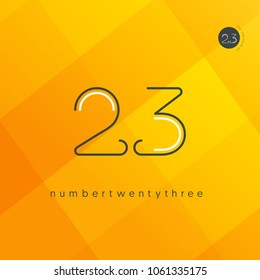 Number Twenty three, Digit 23 Logo Icon vector template.

