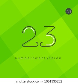 Number Twenty three, Digit 23 Logo Icon vector template.

