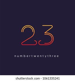 Number Twenty three, Digit 23 Logo Icon vector template.

