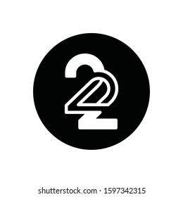 Number Twenty two  Digit 22 Logo Icon vector template