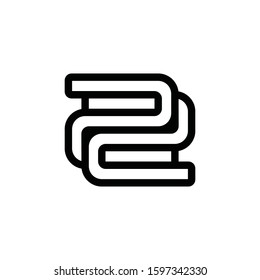 Number Twenty two  Digit 22 Logo Icon vector template