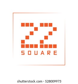Number twenty two square logo, 22 Icon.