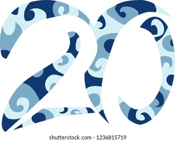 Number twenty in waves