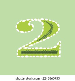 Number two or 2 colorful isolated vector design. 