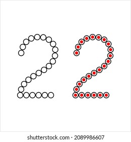 Number Two 2 Dab Worksheet, Mathematical, Numeral, Numeric, Word, Symbol Vector Art Illustration, Dab The Dot Activity Printable Worksheet