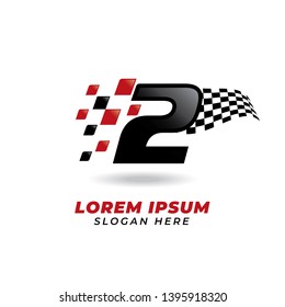 Number two 2 racing icon symbol design. racing number logo designs