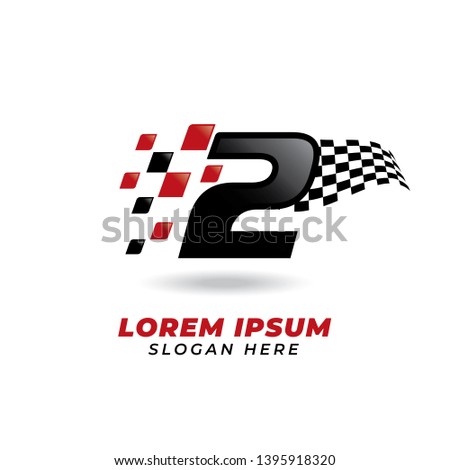 Number two 2 racing icon symbol design. racing number logo designs