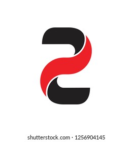 Number Two 3d Twist Logo Vector