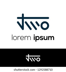 Number Two Abstract Vector Logo Design Template. Creative Number Concept Icon, Logo 2