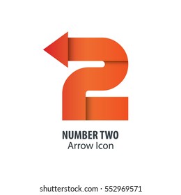 Number Two And Arrow Icon Logo