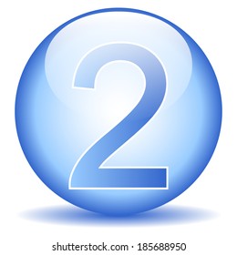Number two button on white background.