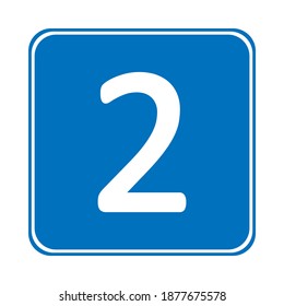 Number two button on white background. Vector illustration.