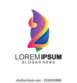 number two color logo icon