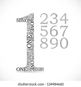 number two created from text - illustration