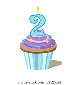 7,121 Birthday cake 2 candles Images, Stock Photos & Vectors | Shutterstock