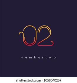 Number two, Digit 2 Logo Icon vector template.
