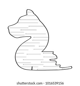 Number two with dog shape