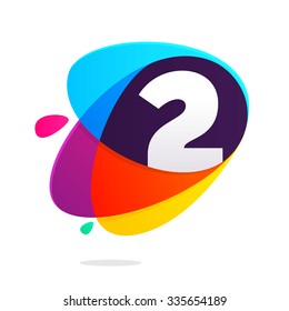 Number two with ellipses intersection. Vector design template elements for your application or corporate identity.
