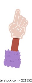 Number two flat icon Fun foam finger