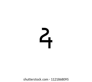 Number Two Four 24 Linked Vector Illustration