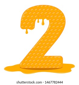 Number two with honey texture for marketing and websites.