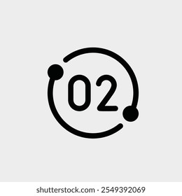 Number two icon flat vector design
