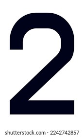 number two icon on white background