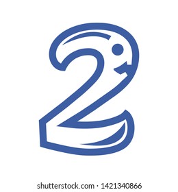 Number two icon stock, flat design. people and number icon
