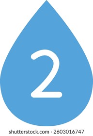 Number Two Inside Water Drop