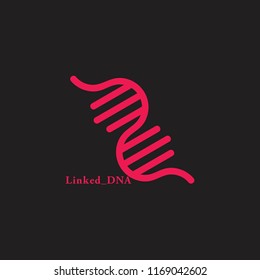 number two linked dna symbol logo vector