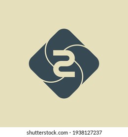 Number Two - Logo design template. Number 2 on the plate. Vector illustration or icon.