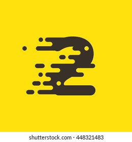 Number two logo for fast speed taxi service. Colorful vector design for banner, presentation, web page, card, labels or posters.