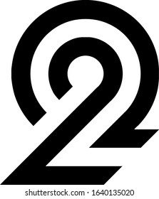 number two logo flat desgin