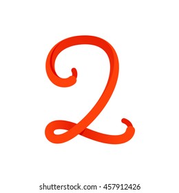 Number two logo formed by shoe lace. Sport style vector for sportswear, club identity, labels or posters.