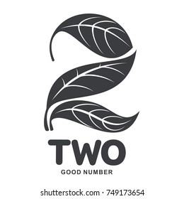 Number two logo templates. Black and white graphic number one logo templates, corporate identity. , vector illustrations isolated on white background.