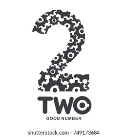Number two logo templates. Black and white graphic number one logo templates, corporate identity. , vector illustrations isolated on white background.
