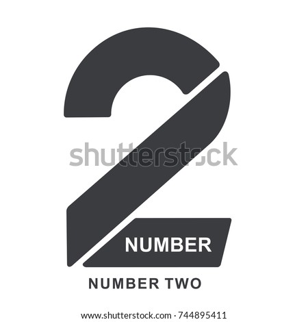 Number two logo templates. Black and white graphic number one logo templates, corporate identity. , vector illustrations isolated on white background.