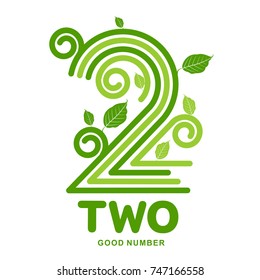 Number two logo templates. Two colors graphic number one logo templates, corporate identity. , vector illustrations isolated on white background.