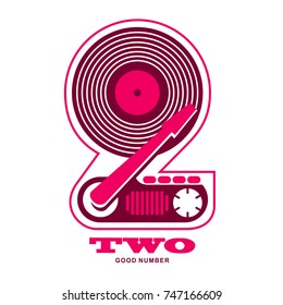 Number two logo templates. Two colors graphic number one logo templates, corporate identity. , vector illustrations isolated on white background.