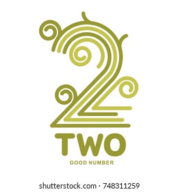 Number two logo templates. Full colors graphic number one logo templates, corporate identity. , vector illustrations isolated on white background.