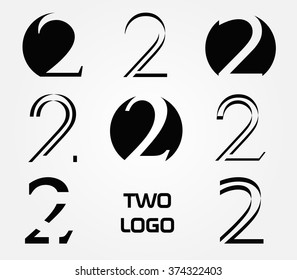 Number Two Logo.Logo 2 Vector Template.