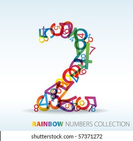 Number two made from colorful numbers -  check my portfolio for other numbers