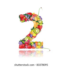 Number two made from fruits. See others in my gallery