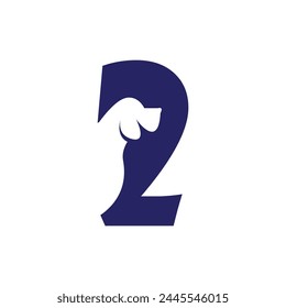 Nummer zwei mit einem negativen Space-Dog-Logo