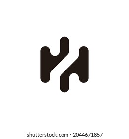 Nummer zwei Logo des geometrischen Negativzeichens